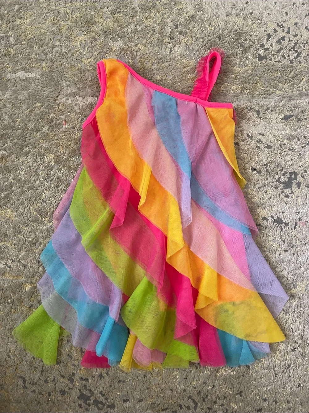 3T rainbow chiffon dress